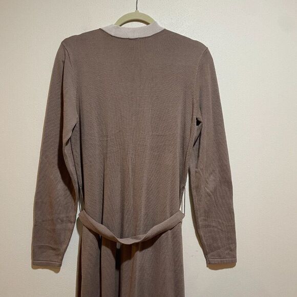 Cabi Size M Genteel Long Duster Cardigan Sweater Brown Button Front Belted - Picture 12 of 15